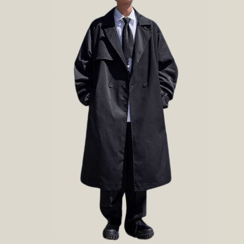Manteau Cape Homme Trench Coat Homme Noir Long Cape Trench Homme™