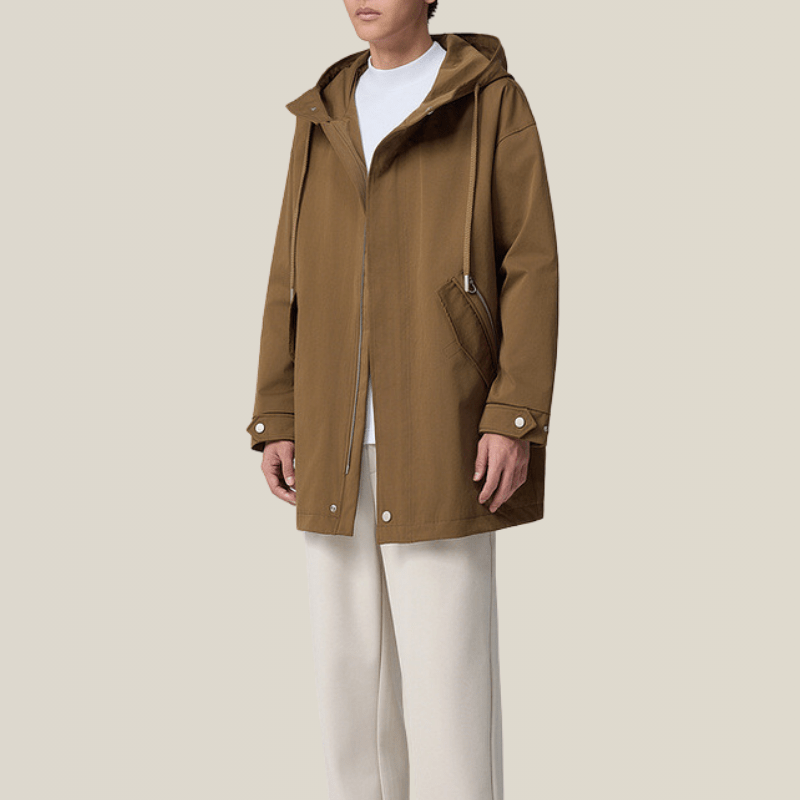 Manteau Trench Noir Capuche Homme