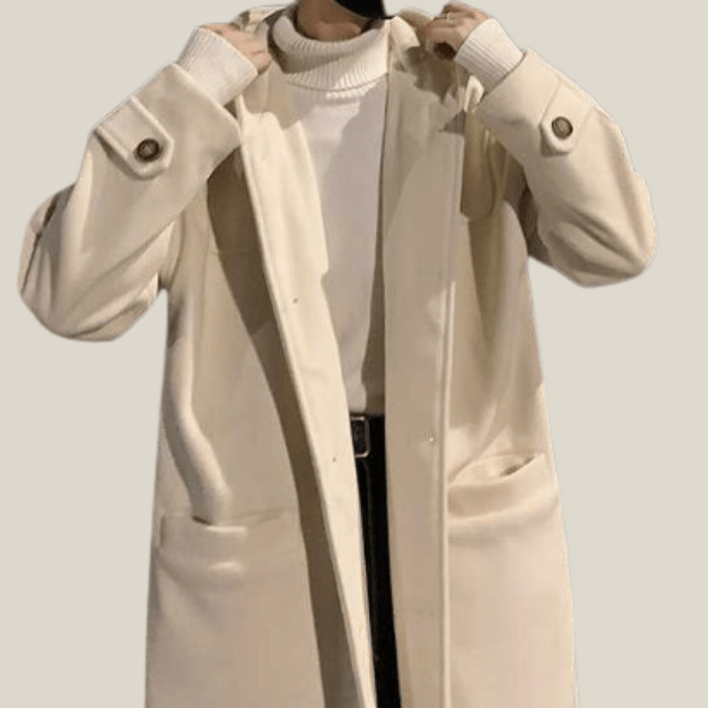 Trench Beige Homme À Capuche