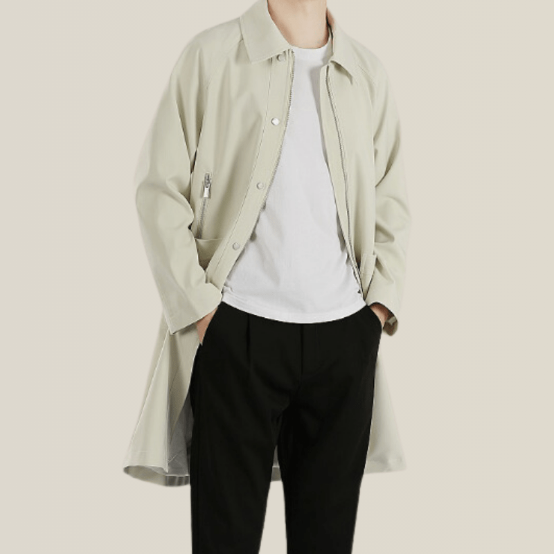 Trench Coat Homme Beige Léger