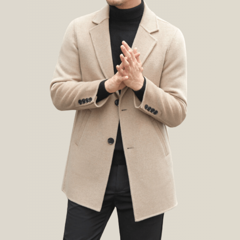 Trench Coat Homme Laine Beige