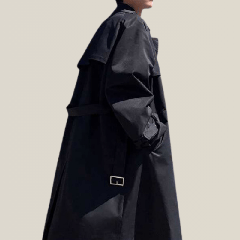 Trench Coat Homme Noir Long Cape