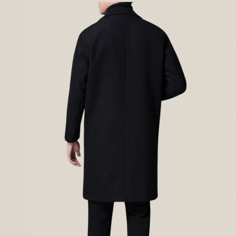 Trench Coat Laine Homme Noir