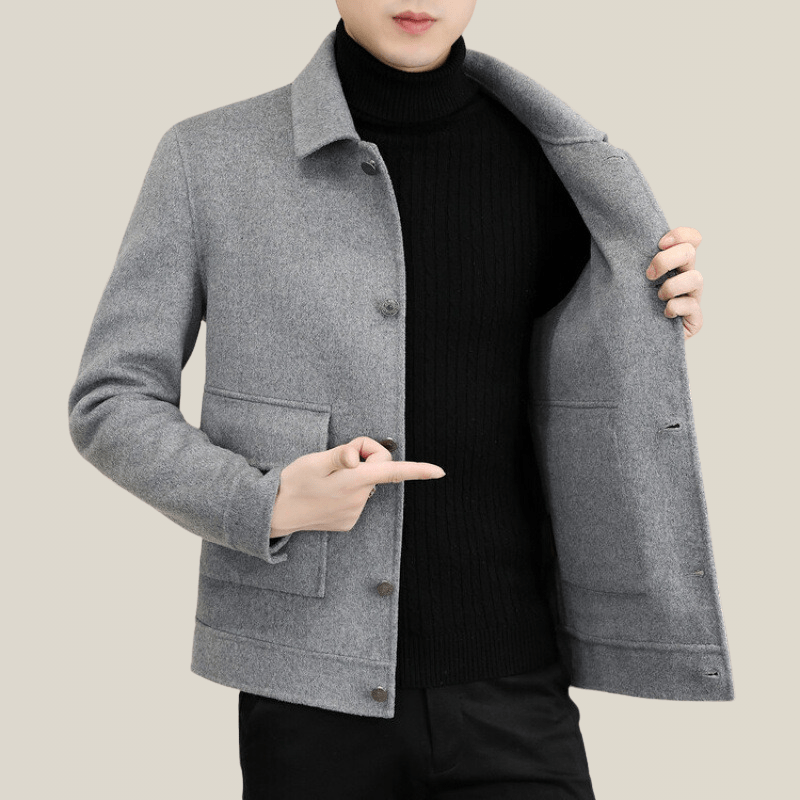 Trench Coat Laine Mélangée Homme