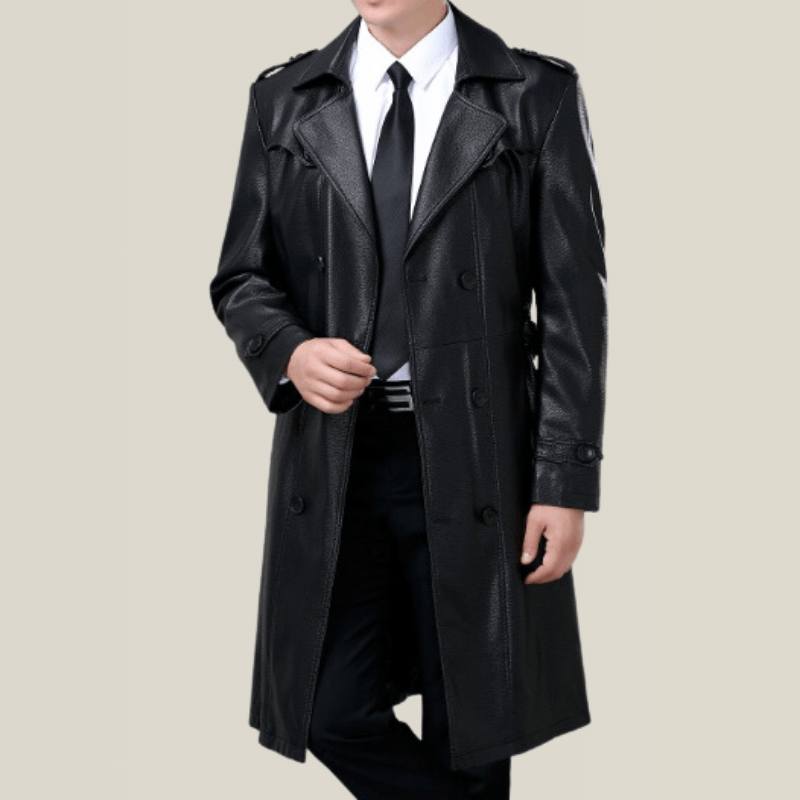 Trench Cuir Long Homme