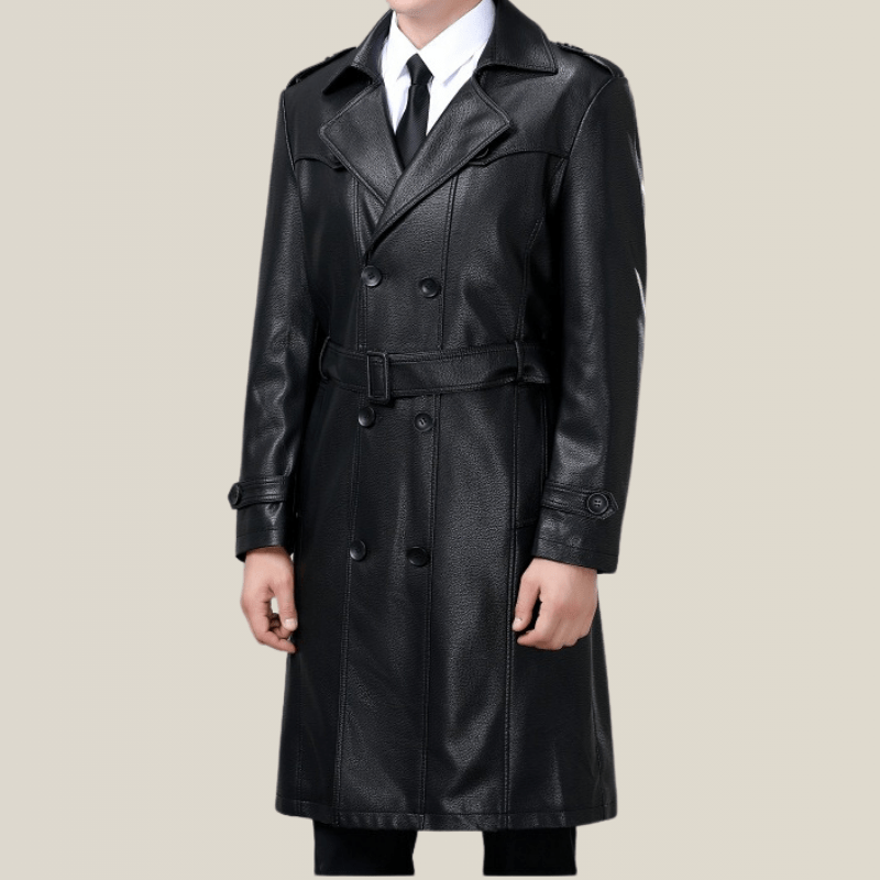 Trench Cuir Long Homme