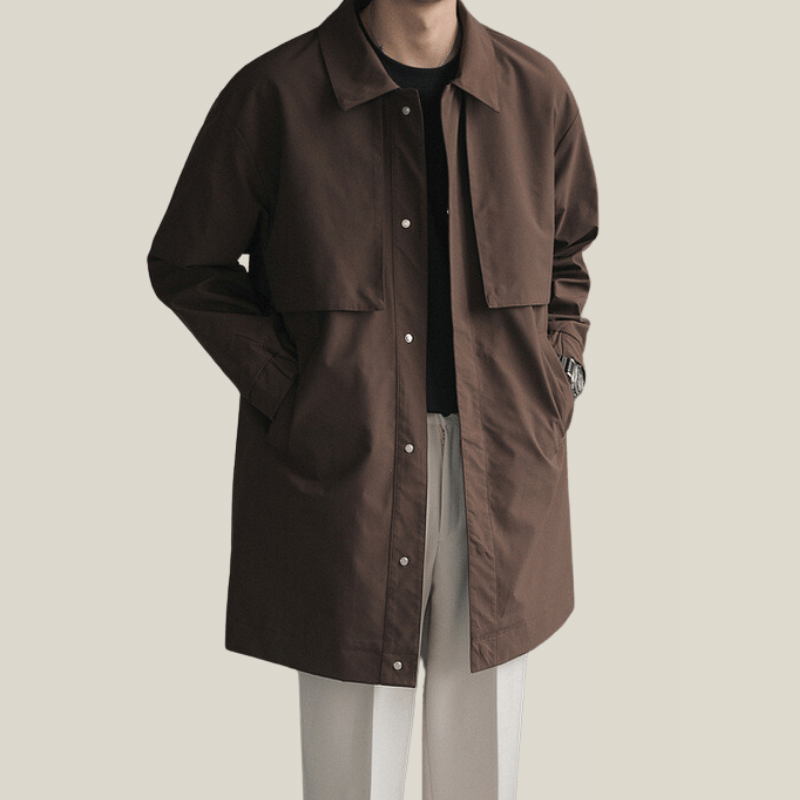 Trench En Laine Homme Beige