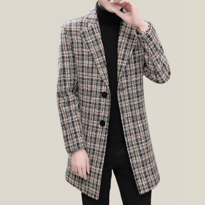 Trench Long Homme Quadrillé