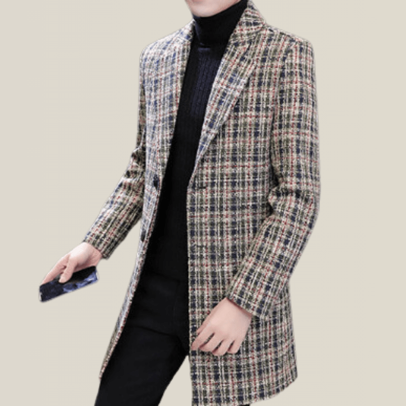 Trench Long Homme Quadrillé