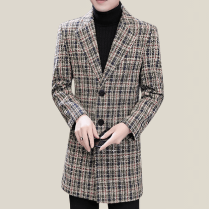 Trench Long Homme Quadrillé