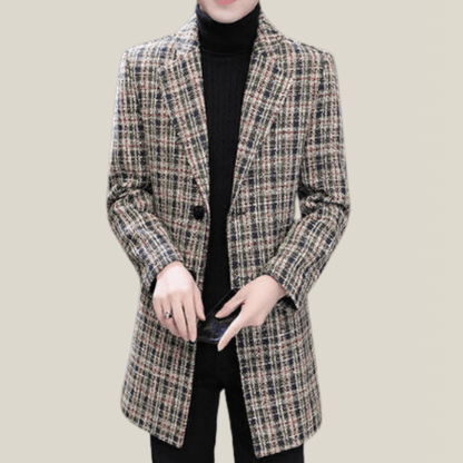 Trench Long Homme Quadrillé