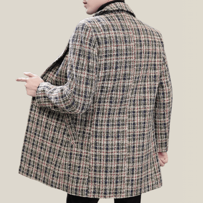 Trench Long Homme Quadrillé